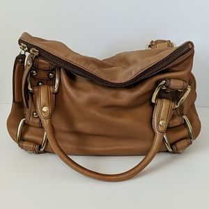 Banana Republic tan leather slouch hobo bag